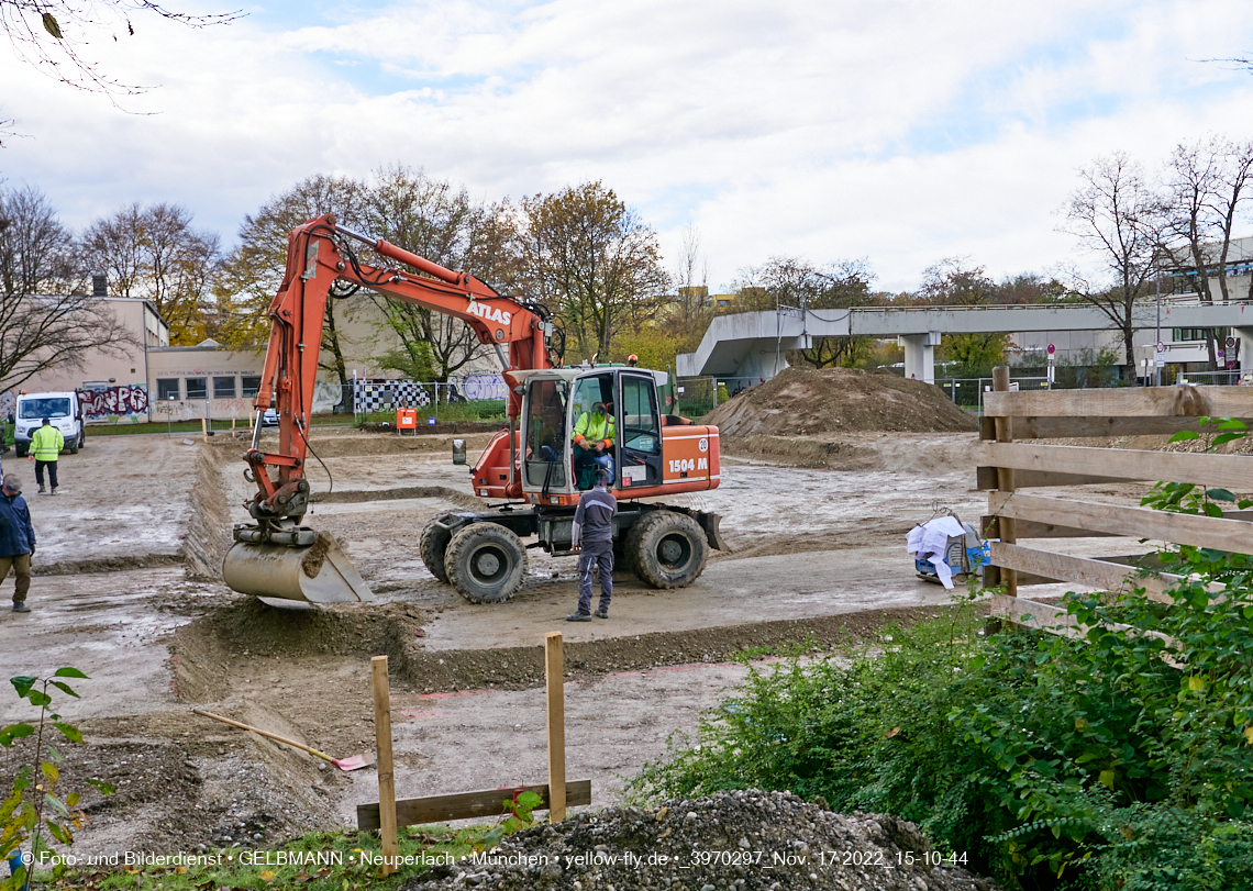 17.11.2022 - Baustelle an der Quiddestraße Haus für Kinder in Neuperlach